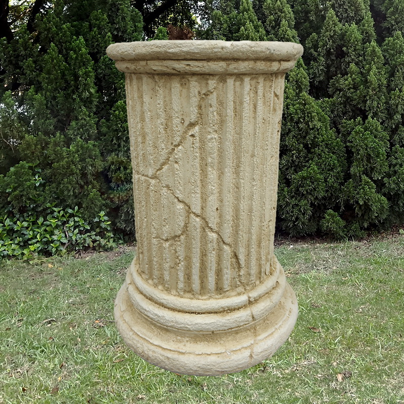 Hot selling round shaped column aged roman pillar garden decoration