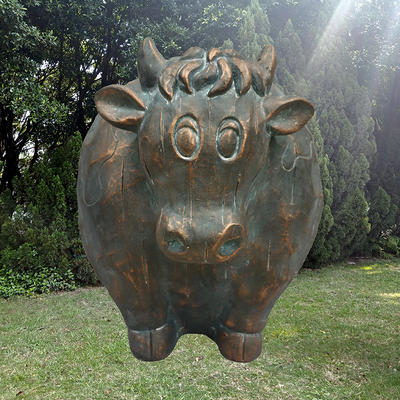 Handmade standing cow sculpture for garden outdoor decoration
