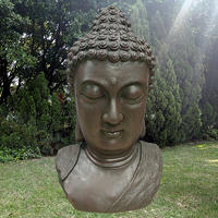 Outdoor buddha statue fiberglass meditating buddha bust for garden decoration