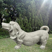 Vivid standing dachshund dog figurine resin animal statue garden decoration