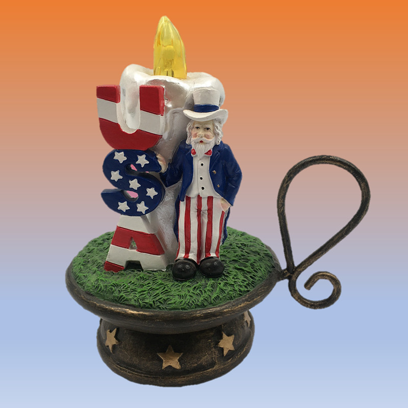 Factory direct sale custom lighted patriotic candle for American national day