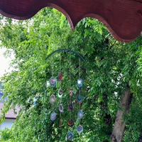 Hot sales multi colour stained glass wind chime sun catcher for garden and home decoration