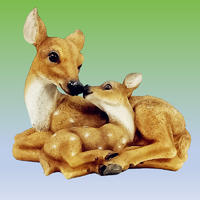 Deer and fawn garden statue woodland decoration for yard, flowerbed
