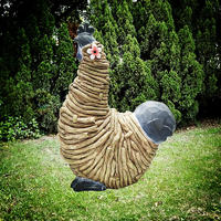 China factory direct selling outdoor animal sculpture mgo rattan design  rooster statue for garden decoration