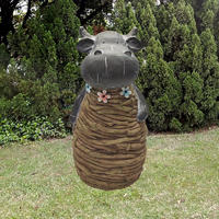 Hot sales outdoor animal sculpture mgo rattan texture cow statue garden decoration