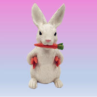 Wholesale garden decor standing rabbit  statue resin easter bunny with carrots