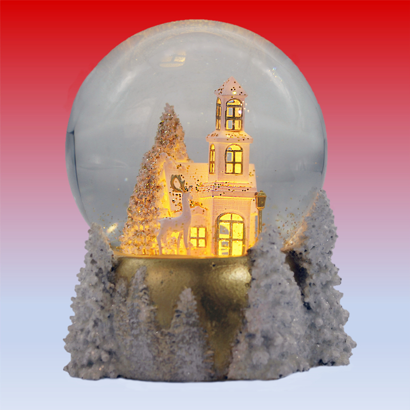 Custom design Led lighting winter village snow globe, 4 different sizes available