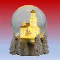 New design resin winter village snow globe with Led lighting for sales
