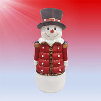 Top good christmas statues magnesia snowman nutcracker with Led lights for christmas decoration
