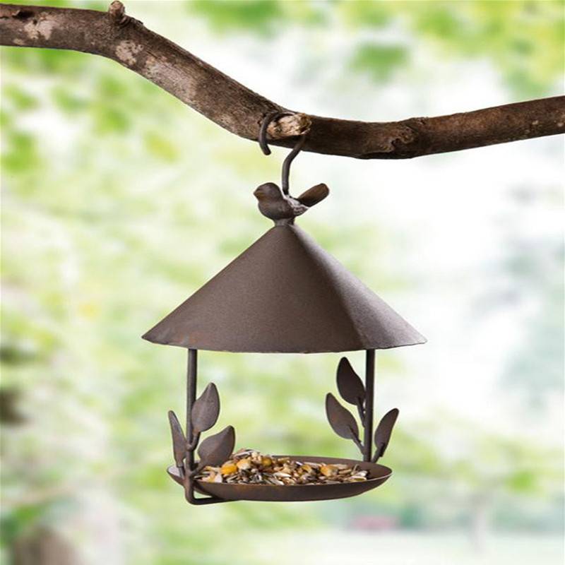 Hot selling cast iron hanging bird feeder garden decoration