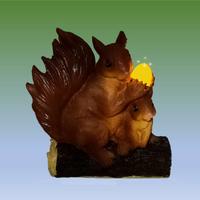 Best selling resin squirrel shape  with solar light for lawn garden ornament