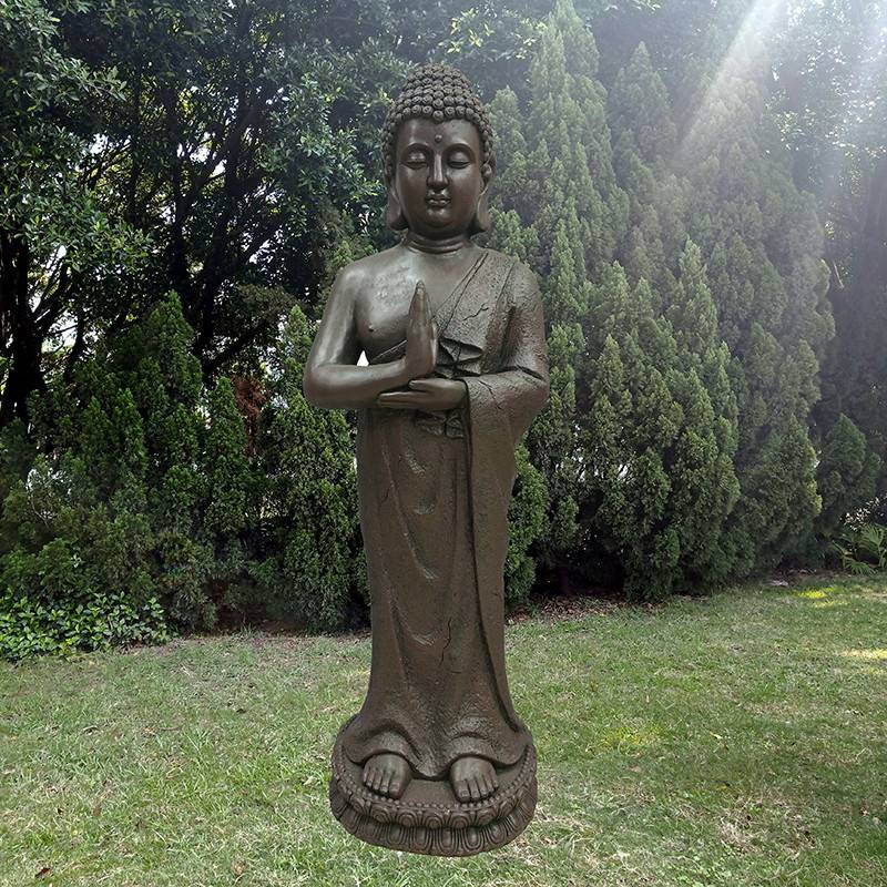 Hot selling standing lotus buddha statue in sculpture garden ornament
