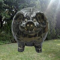 Modern art fiberglass animal cute pig sculpture garden ornament