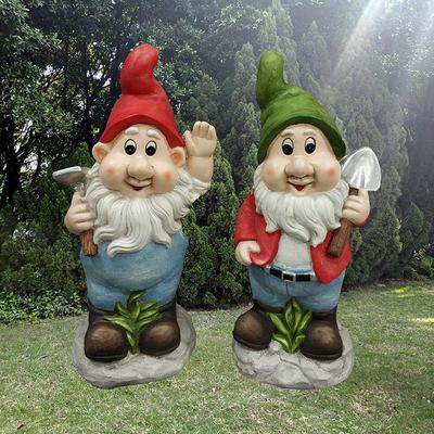 Handmade cute polyresin garden figurines resin gnomes statue for lawn ornaments