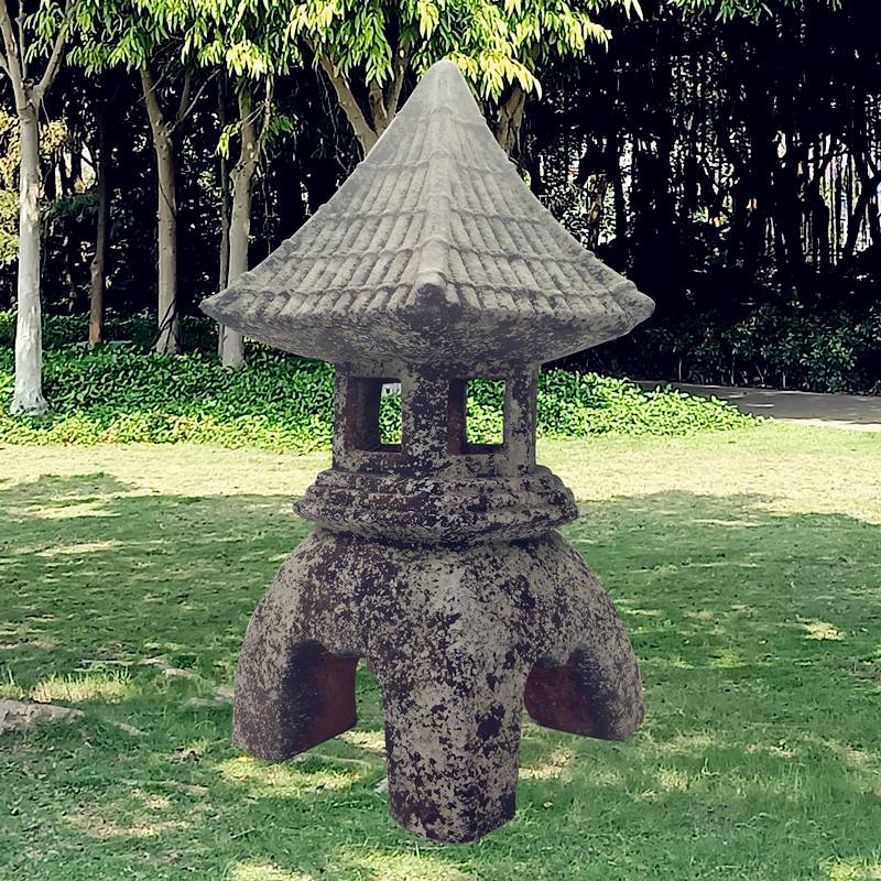 Factory custom outdoor statue pentagonal lantern garden pagoda statue